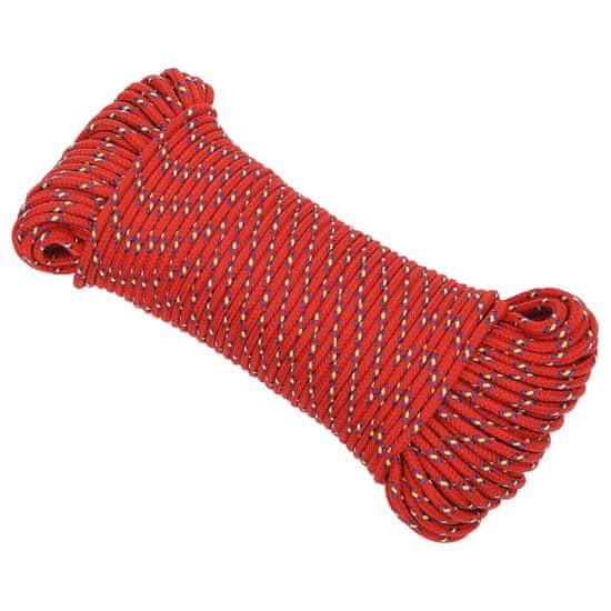 Vidaxl Lodné lano červené 4 mm 50 m polypropylén