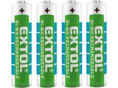 Extol Energy Batéria nabíjací, 4ks, AAA (HR03), 1,2V, 1000mAh, NiMh