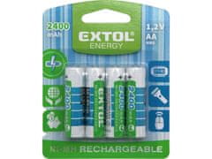 Extol Energy Batéria nabíjací, 4ks, AA (HR6), 1,2V, 2400mAh, NiMh