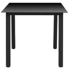 Petromila vidaXL Záhradný stôl, čierny 80x80x74 cm, hliník a sklo