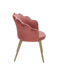 Bruxxi Jedálenská stolička Tulpe, zamat, ružová