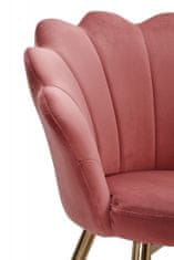 Bruxxi Jedálenská stolička Tulpe, zamat, ružová