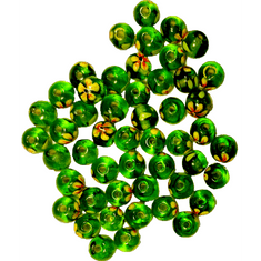 Stafil Stafil Korálky sklenené 15-18 mm 30 ks zelené s kvetinkou
