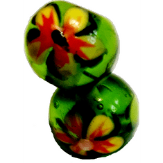 Stafil Stafil Korálky sklenené 15-18 mm 30 ks zelené s kvetinkou