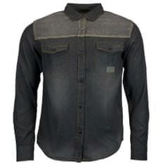 Oem Pánska džínsová košeľa s dlhým rukávom Feiler čierno-šedá L