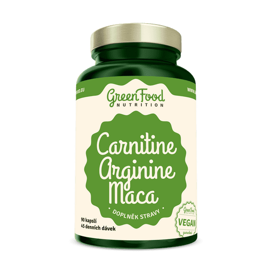GreenFood Nutrition Carnitin+Arginin+Maca 90 kapsúl