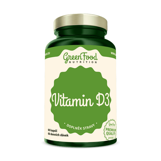 GreenFood Nutrition Vitamin D3 60 kapslí - EXPIRACE 11/23