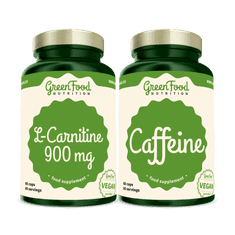 GreenFood Nutrition L-Carnitin 900mg 60 kapsúl + Caffeine 60 kapsúl