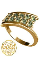 A-B A-B Galaxy prsteň s prírodnými vltavínmi zo žltého zlata 585/14K jw-AUV3004Y, 54 mm