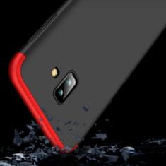 GKK Ochranné puzdro GKK 360 - Predný a zadný kryt celého mobilu pre Samsung J6 Plus 2018 - Čierna/Červená KP10476