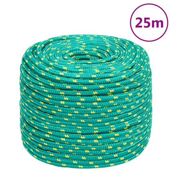 Vidaxl Lodné lano zelené 8 mm 25 m polypropylén