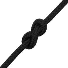 Vidaxl Lodné lano čierne 6 mm 25 m polypropylén