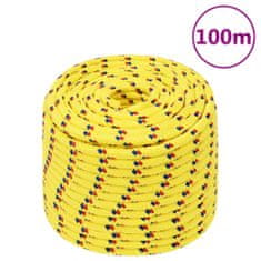 Vidaxl Lodné lano žlté 12 mm 100 m polypropylén