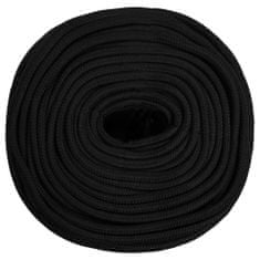 Vidaxl Pracovné lano čierne 6 mm 100 m polyester