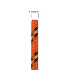 Vidaxl Lodné lano oranžové 5 mm 500 m polypropylén