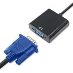 Qoltec Micro HDMI D samec | VGA samica | +3,5 mm audio | 0,2 m adaptér