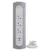 predlžovací kábel 1 m / 3 zásuvky / s USB / hliník-biela / PVC / 1,5 mm2 1920110006