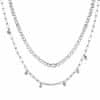 Strieborný dvojitý náhrdelník so zirkónmi Storie RZC021