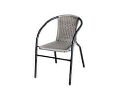 VerDesign BISTRO záhradná stolička, šedý ratan