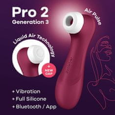 Satisfyer Satisfyer Pro 2 Generation 3 APP (Wine Red), Liquid Air vibrátor