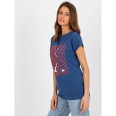 FANCY Dámske tričko s potlačou EMIA tmavo modré FA-TS-8406.82P_394329 Univerzálne