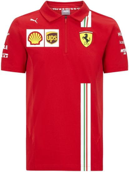 Ferrari polo tričko TEAM 2021 bielo-červené