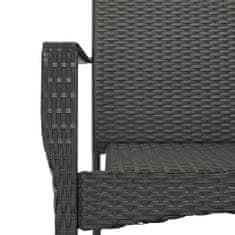Petromila vidaXL Záhradné stoličky s podložkami 2 ks polyratan čierne