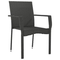 Petromila vidaXL Záhradné stoličky s podložkami 2 ks polyratan čierne