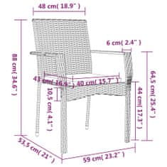 Vidaxl Záhradné stoličky so sedákmi 4 ks polyratanové čierne