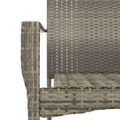 Vidaxl Záhradné stoličky so sedákmi 4 ks polyratanové sivé