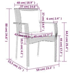 Vidaxl Záhradné stoličky so sedákmi 2 ks polyratanové sivé