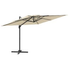 Vidaxl Dvojitý konzolový dáždnik pieskovo biely 400x300 cm