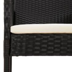 Vidaxl Záhradné stoličky s podložkami 2 ks polyratan čierne