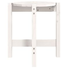 Vidaxl Konferenčný stolík biely Ø 42,5x45 cm borovicový masív