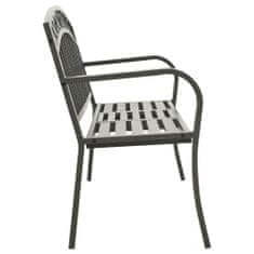 Vidaxl Záhradná lavička so stolíkom 125 cm oceľ sivá