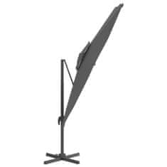 Vidaxl Dvojitý konzolový dáždnik antracitový 400x300 cm