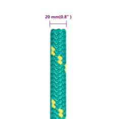 Vidaxl Lodné lano zelené 20 mm 50 m polypropylén
