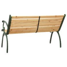 Vidaxl Záhradná lavička 123 cm liatina a jedľové drevo