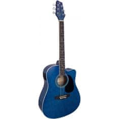 Stagg SA20DCE-BLUE, elektroakustická gitara typu Dreadnought