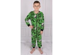 sarcia.eu Minecraft chlapec jednodielne pyžamo/kombinéza, zelené, zips, onesie 3-4 let 98/104 cm