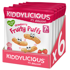Kiddylicious Ovocné chrumky - Jahoda 6x10g