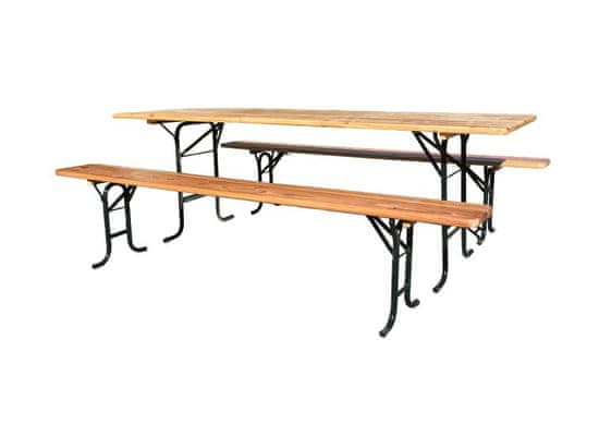M.A.T Group set záhradný pivné drevo/kov stôl + 2 lavice