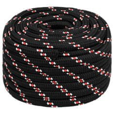 Vidaxl Lodné lano čierne 20 mm 100 m polypropylén