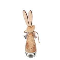 Homla JINGA drevená dekorácia zajaca s pierkom 4 cm