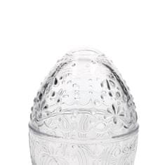 Homla TIGRE dekorácie Transparentné sklenené vajíčko 14x10 cm