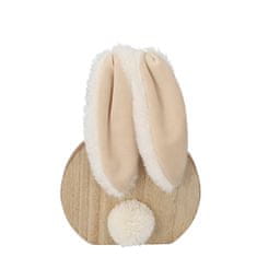 Homla ESSON drevená dekorácia králika s plyšovými ušami 15 cm