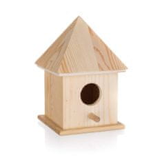 HOME DECOR Vtáčia búdka drevená 10,4 x 10,4 x 15,5 cm, súprava 4 ks