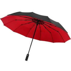 Northix Dáždnik, kompaktný - 105 cm - čierny / červený 