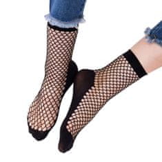 Northix Sieťované ponožky - čierne 