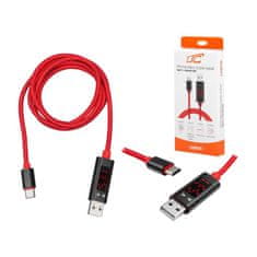Solex Kábel USBA-USBC 1m 2,4A LX8578 V+Ampermeter